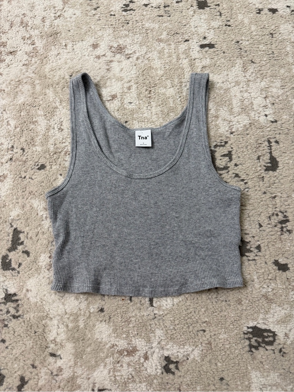 TNA Gray Ribbed Tank Top Size Small